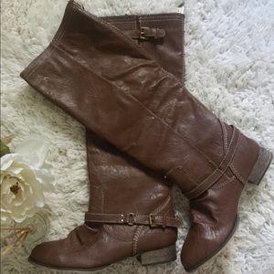 Mid-Length Faux Leather Boots- NEVER WORN